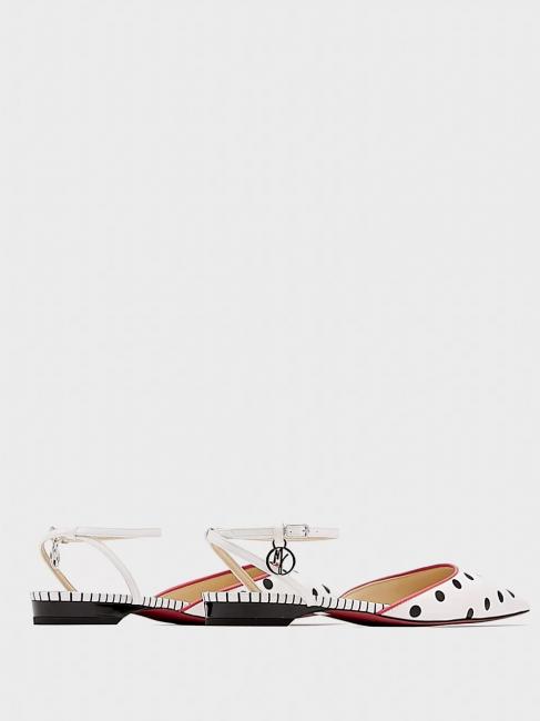 BALLERINA  Flat sandal with strap White black - Women&rsquo;s shoes