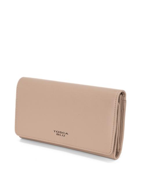 BASIC Large leather wallet with flap mud - Women&rsquo;s Wallets