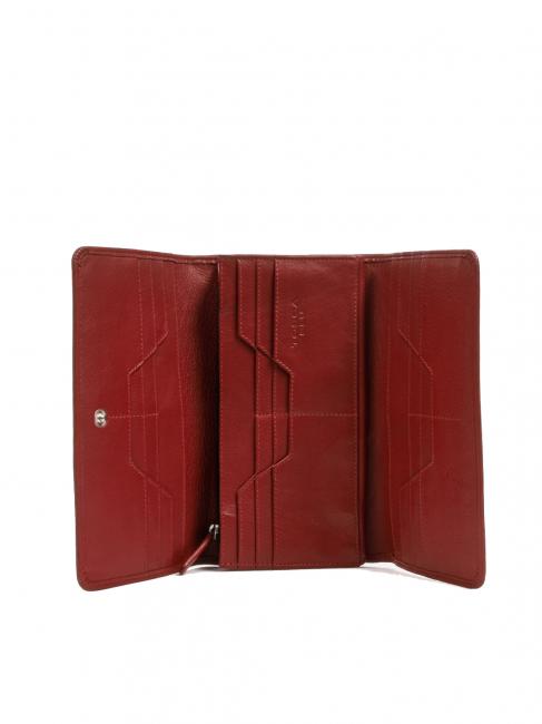 BASIC Large leather wallet with flap dark red - Women&rsquo;s Wallets