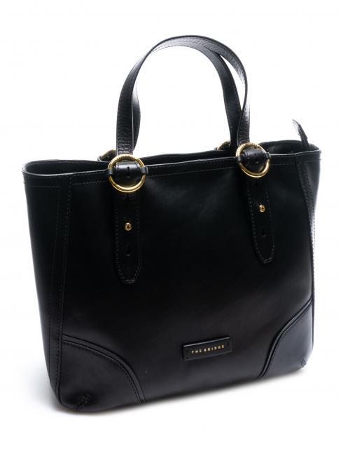 MATILDE Leather shopping bag Black Gold - Women’s Bags