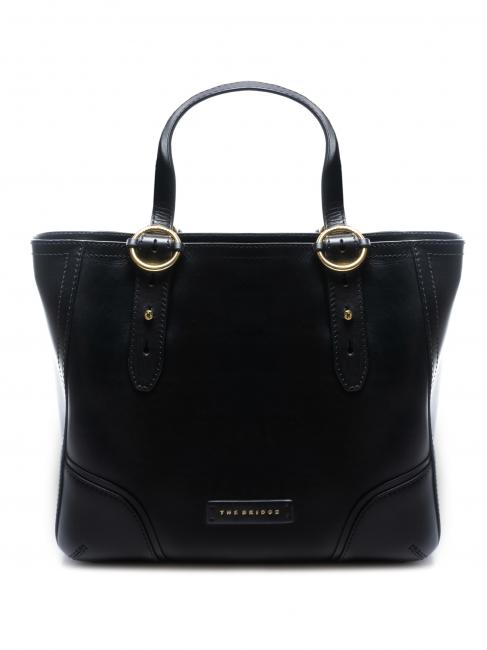 MATILDE Leather shopping bag Black Gold - Women’s Bags