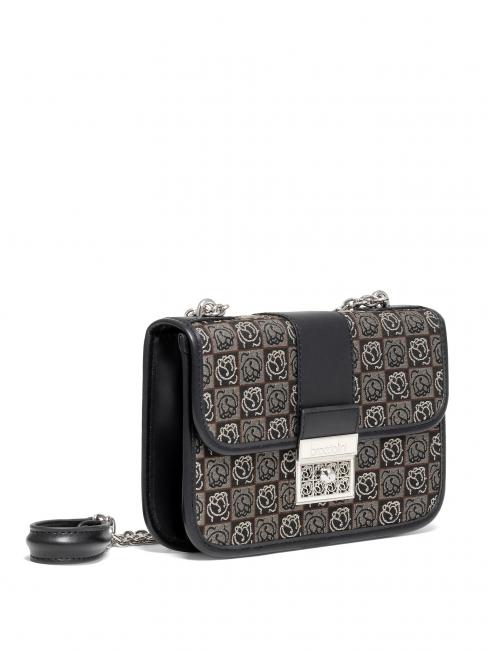 MONOGRAM Shoulder mini bag in jacquard fabric BLACK / MULTI - Women’s Bags