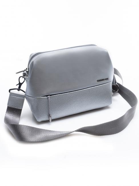 ATHENA MIni bag in leather with shoulder strap SILVER - Women&rsquo;s Bags