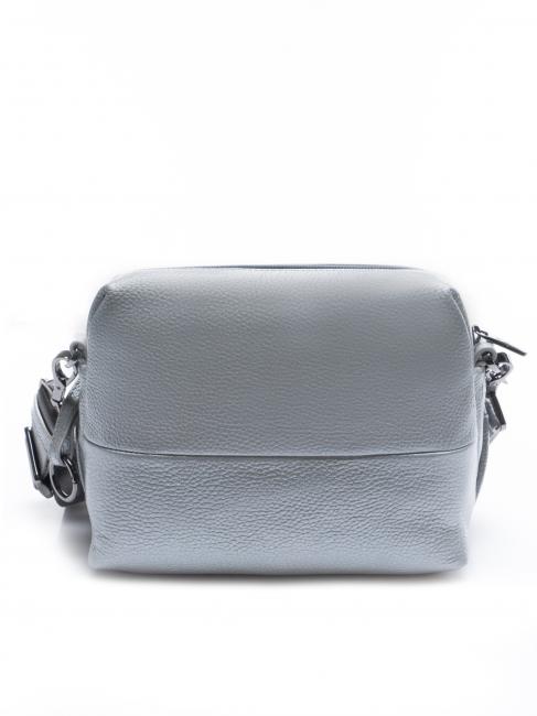 ATHENA MIni bag in leather with shoulder strap SILVER - Women&rsquo;s Bags