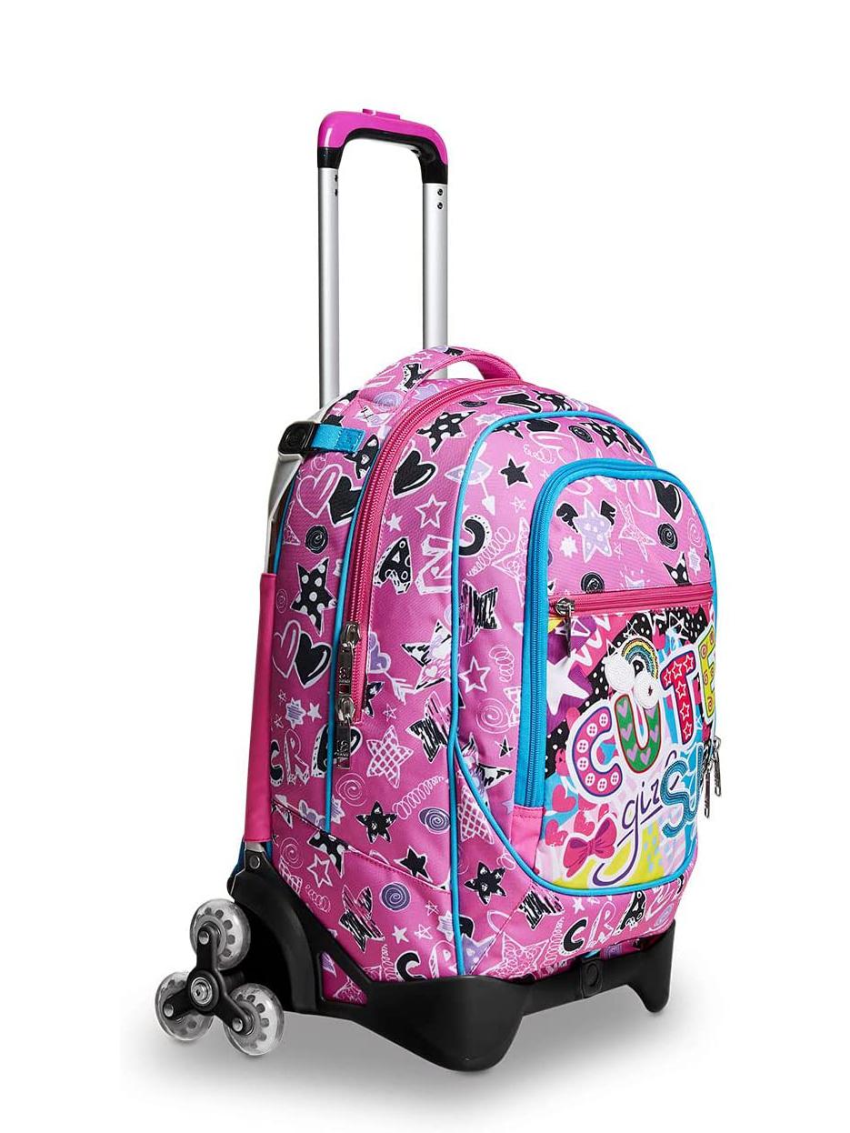 Sjgang Jack Cuteled Girl Detachable Trolley Backpack With Triple
