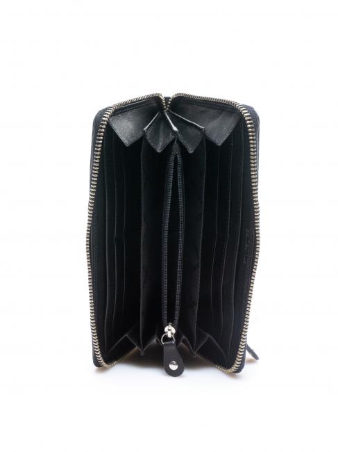 ATTACK LADY Large zip around leather wallet BLACK - Women&rsquo;s Wallets