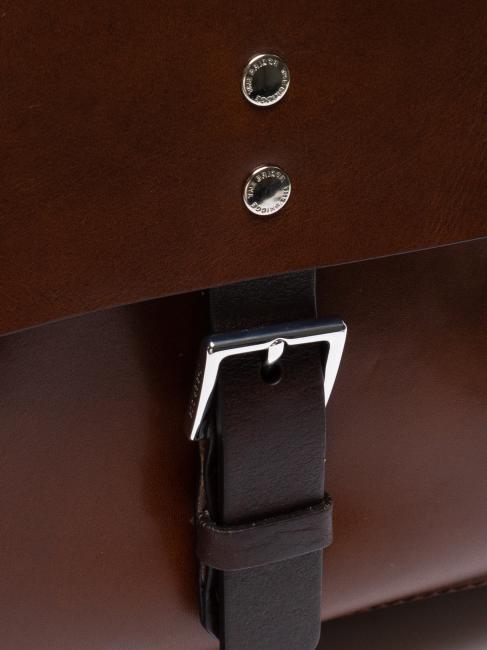 LORENZO Leather backpack for PC 14 " Brown / Palladium - Laptop backpacks