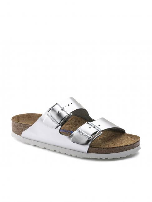 ARIZONA Leather slipper sandal metallic silver - Women&rsquo;s shoes