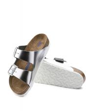 BIRKENSTOCK ARIZONA Leather slipper sandal metallic silver - Women&rsquo;s shoes - 6