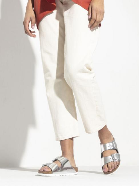 ARIZONA Leather slipper sandal metallic silver - Women&rsquo;s shoes