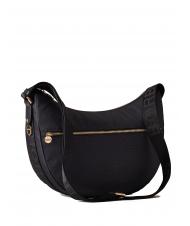 BORBONESE LUNA BAG MIDDLE ECO LINE LUNA Shoulder bag in jet fabric op dark black - Women’s Bags - 2