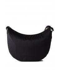 BORBONESE LUNA BAG MIDDLE ECO LINE LUNA Shoulder bag in jet fabric op dark black - Women’s Bags - 4