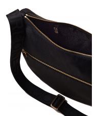 BORBONESE LUNA BAG MIDDLE ECO LINE LUNA Shoulder bag in jet fabric op dark black - Women’s Bags - 5
