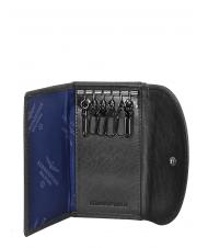 AERONAUTICA MILITARE TARGET Leather key case Black - Key holders - 2