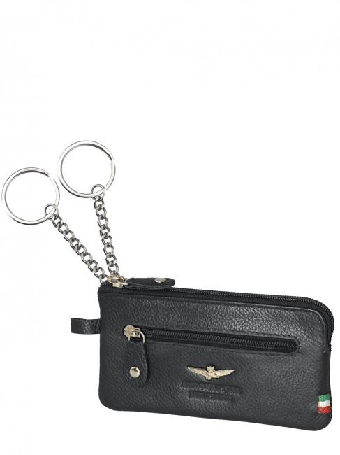 FLAG Key case with zip, in leather Black - Key holders