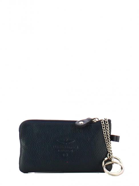 FLAG Key case with zip, in leather blue - Key holders