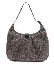 BORBONESE HOBO CORTINA MEDIUM Medium shoulder bag OP / NATURAL / BLACK - Women’s Bags - 3