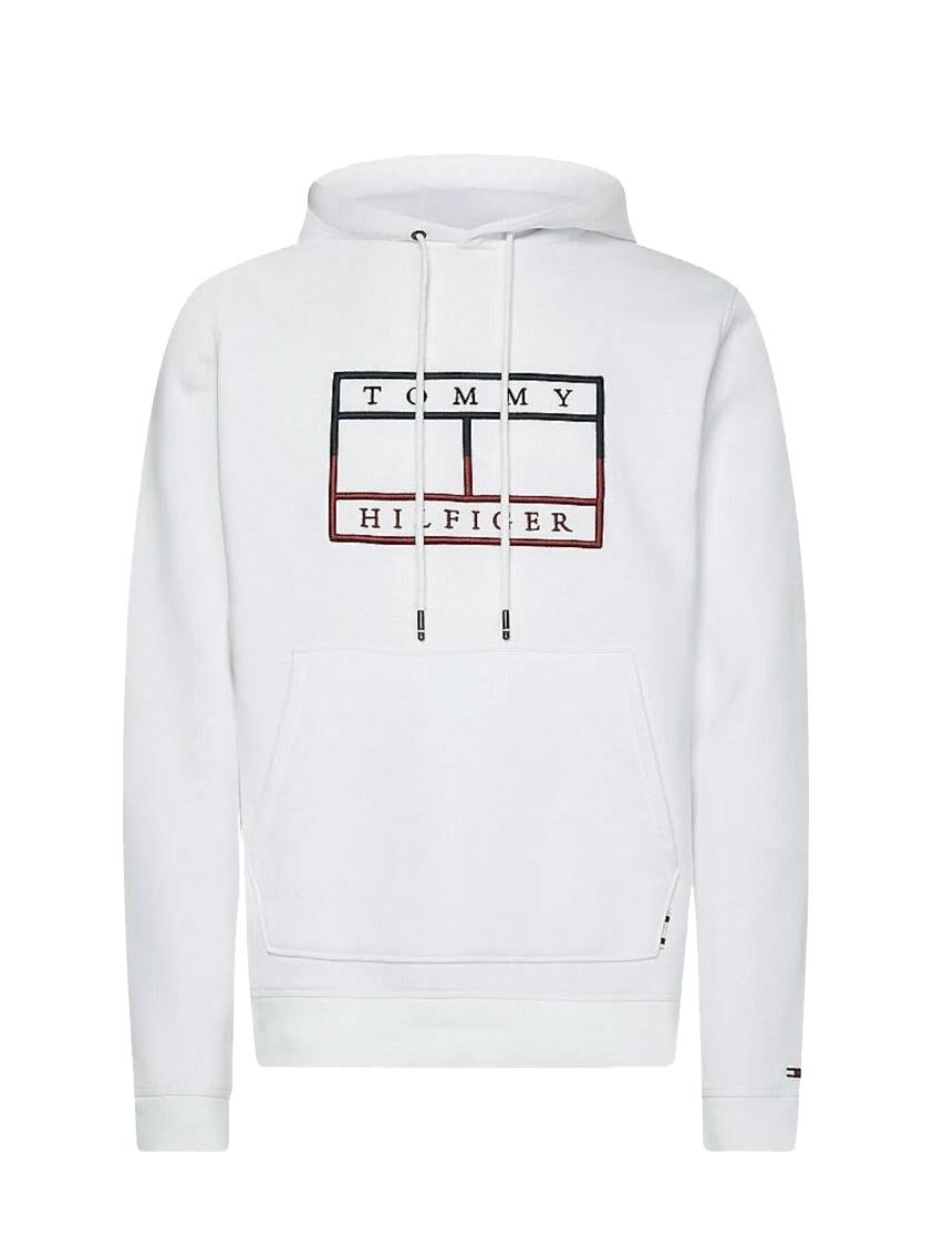 Tommy Hilfiger Flag Outline Hoodie White Buy At Outlet Prices