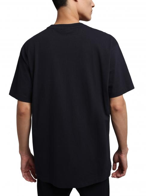 S-BOX SS Logo box cotton T-shirt blu marine - T-shirt