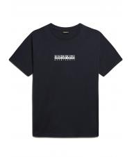NAPAPIJRI S-BOX SS Logo box cotton T-shirt blu marine - T-shirt - 4