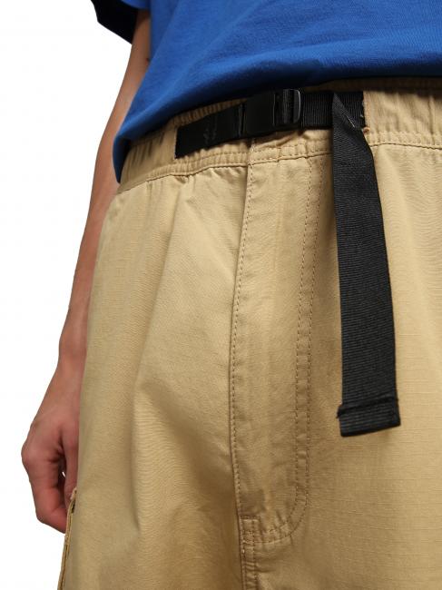 N-DRU Cargo bermuda in cotton with belt sand prairie - Trousers