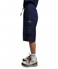 NAPAPIJRI N-DRU Cargo bermuda in cotton with belt medieval blue - Trousers - 3