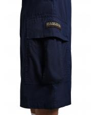 NAPAPIJRI N-DRU Cargo bermuda in cotton with belt medieval blue - Trousers - 5
