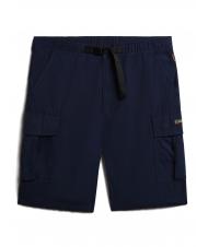 NAPAPIJRI N-DRU Cargo bermuda in cotton with belt medieval blue - Trousers - 6