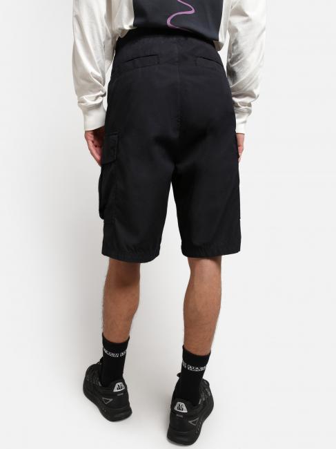 N-DRU Cargo bermuda in cotton with belt black 041 - Trousers