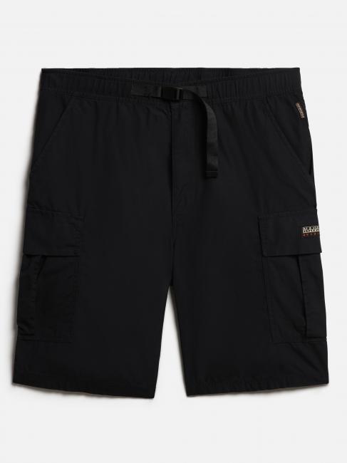 N-DRU Cargo bermuda in cotton with belt black 041 - Trousers