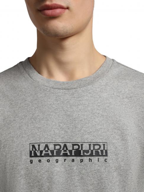 S-BOX SS Logo box cotton T-shirt medium gray melange - T-shirt