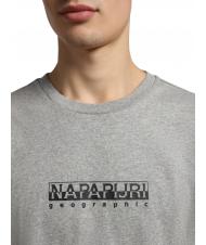NAPAPIJRI S-BOX SS Logo box cotton T-shirt medium gray melange - T-shirt - 3