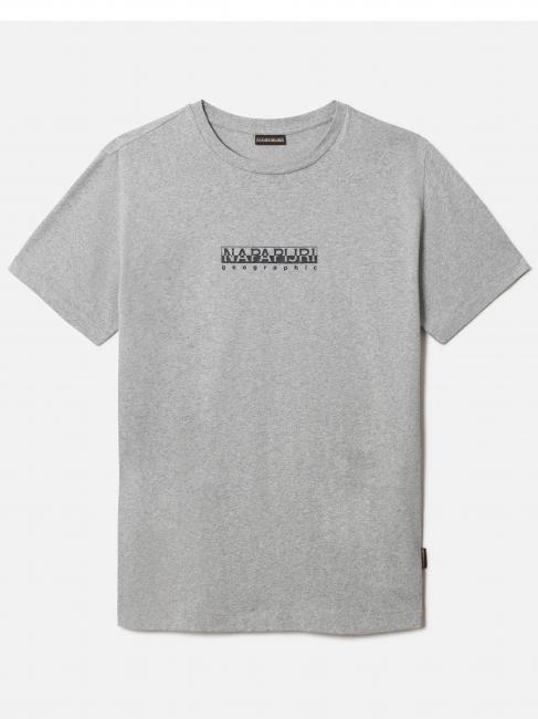 S-BOX SS Logo box cotton T-shirt medium gray melange - T-shirt