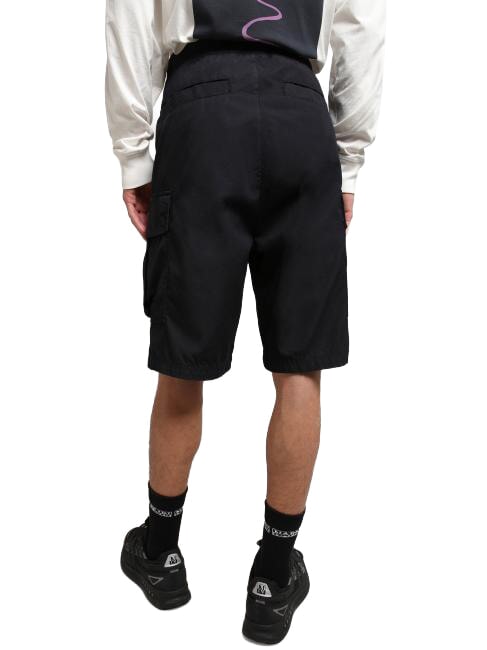 N-DRU Cargo bermuda in cotton with belt black 041 - Trousers