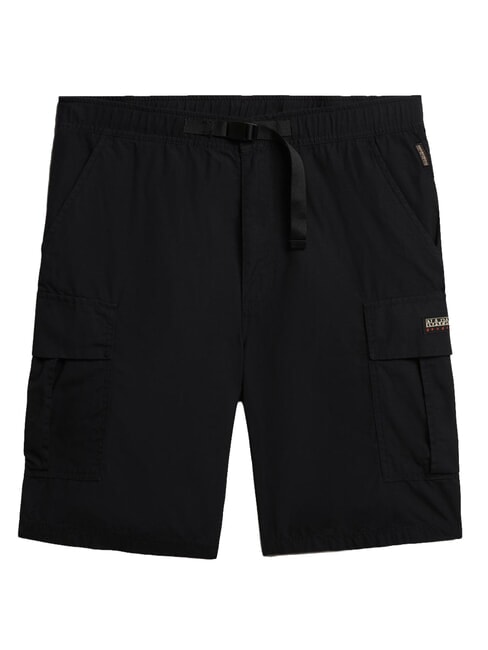 N-DRU Cargo bermuda in cotton with belt black 041 - Trousers