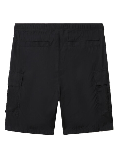 N-DRU Cargo bermuda in cotton with belt black 041 - Trousers
