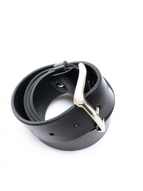 CINTURA UOMO Made in Italy leather Black - Belts