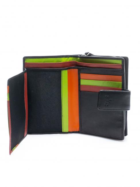 COLORFULL Woman leather wallet Black - Women’s Wallets