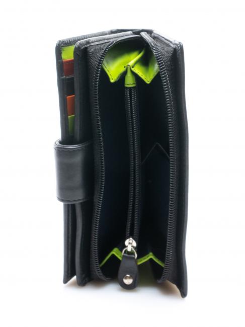 COLORFULL Woman leather wallet Black - Women’s Wallets
