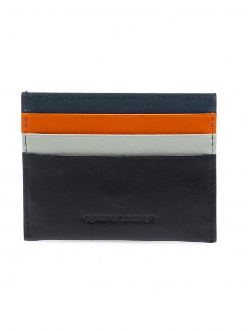 COLORFULL Flat leather card holder Black - Men’s Wallets