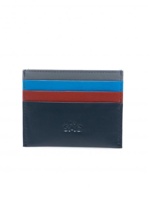 COLORFULL Flat leather card holder blue - Men’s Wallets