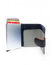 LESAC COLORFULL Leather wallet with aluminum card holder Black - Men’s Wallets - 2