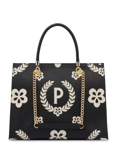 HERITAGE  Shopping bag with all over print Black - Women&rsquo;s Bags