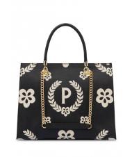 POLLINI HERITAGE  Shopping bag with all over print Black - Women&rsquo;s Bags - 3