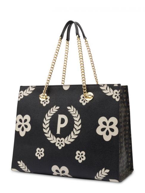 HERITAGE  Shopping bag with all over print Black - Women&rsquo;s Bags