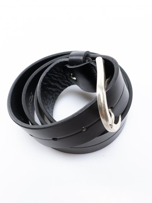CINTURA IN PELLE Made in Italy Black - Belts