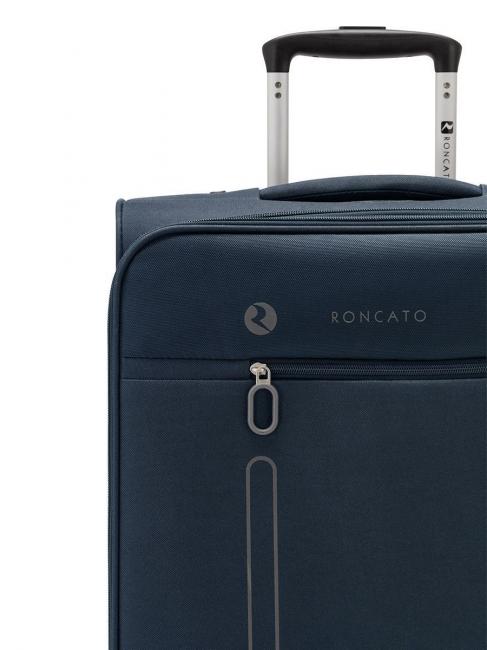 ONE WAY Large size trolley, expandable blu navy - Semi-rigid Trolley Cases