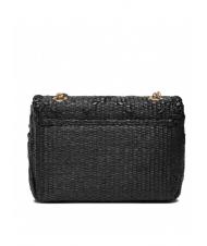 TWINSET STRAW EMBROIDERY Small shoulder bag with flap black - Women&rsquo;s Bags - 4