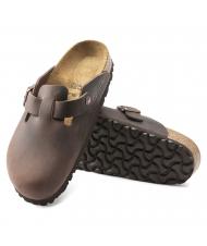 BIRKENSTOCK BOSTON Leather sabot sandal habana - Unisex shoes - 6