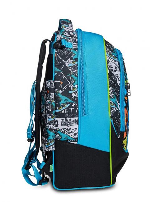 GANG ANIMALI FLIP 3D SJ Detachable trolley backpack with triple wheels Black - Backpack trolleys